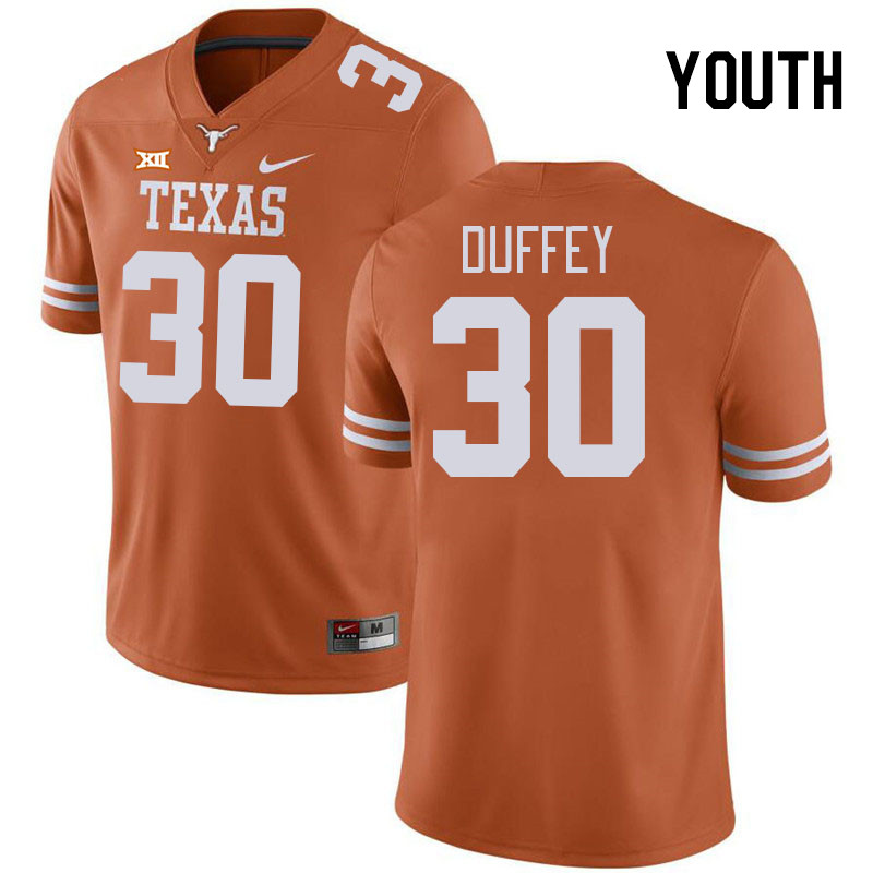 Youth #30 Jackson Duffey Texas Longhorns College Football Jerseys Stitched-Orange